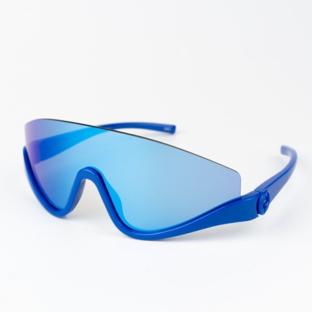 NEW Gucci GG1650S 010 Blue Mirror Unisex Shield Mask Sunglasses GG 1650S